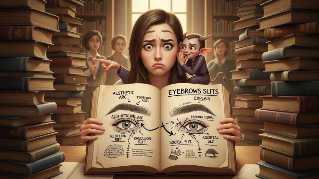 eyebrow slits girl meaning